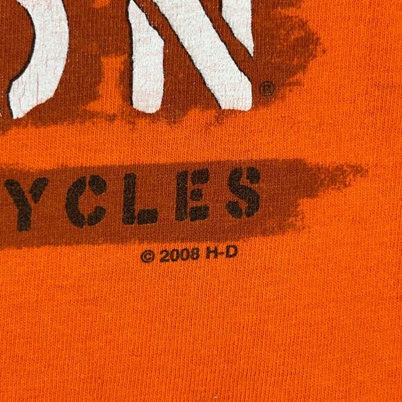 Harley Davidson Mens Low Country Charleston SC XL made USA Orange Tee Beefy-T - Picture 4 of 9